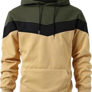 Men's Green and Tan Hoodie